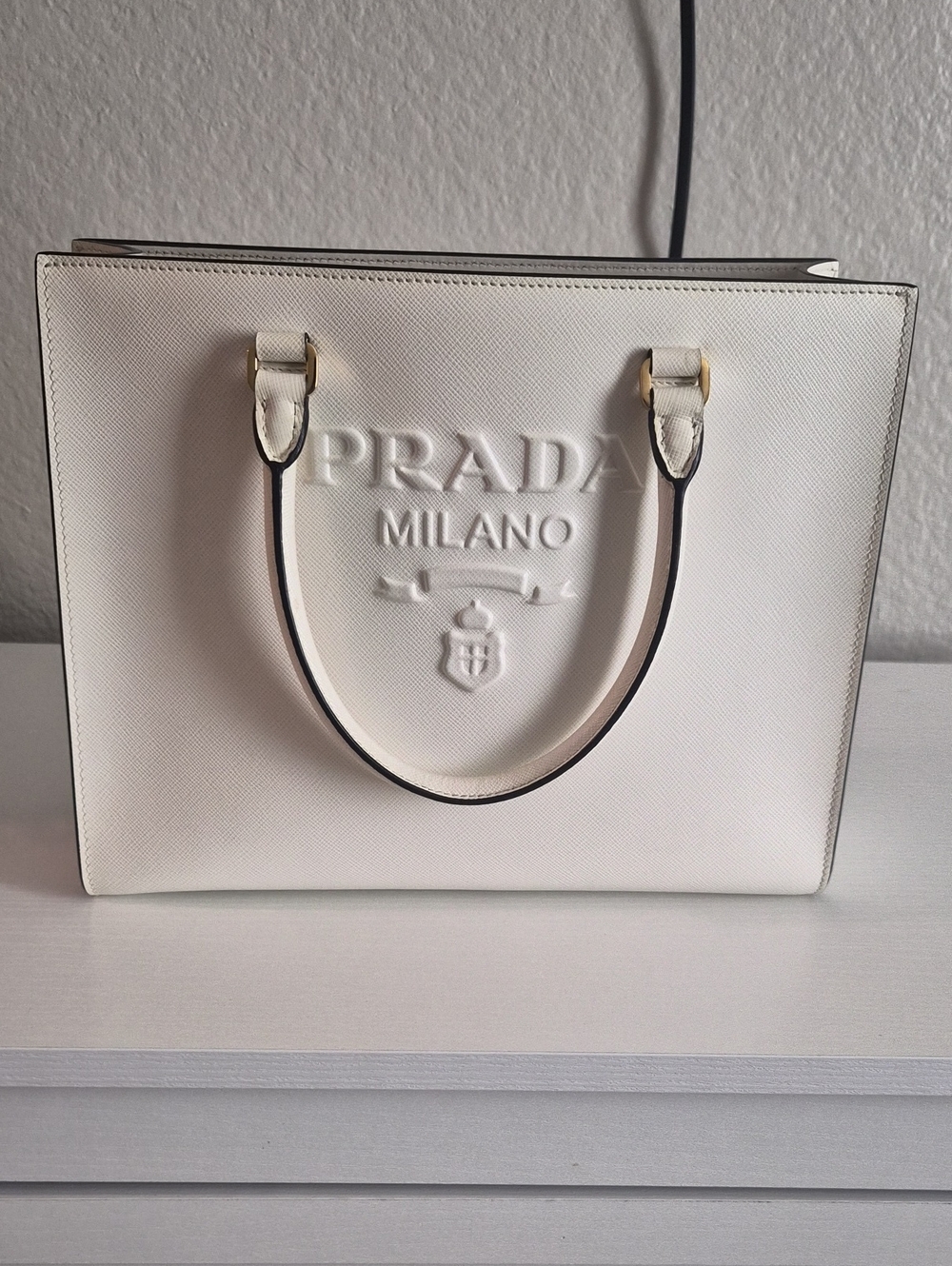 Prada White Saffiano Leather Authentic